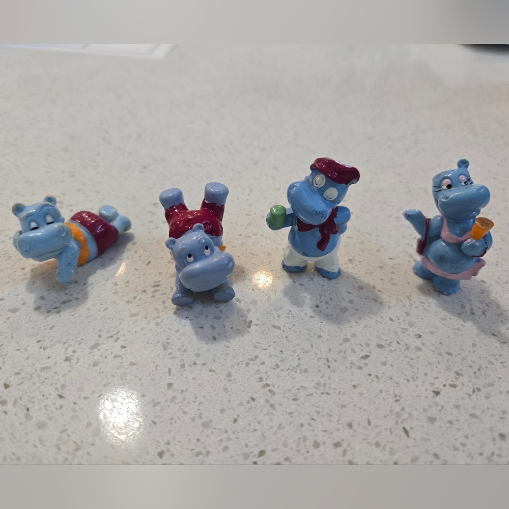 Vintage Kinder Surprise Happy Hippos 1992 Ferrero Lot 4 figures